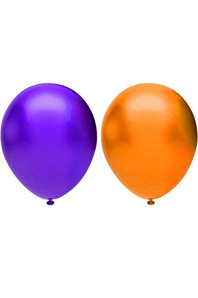 BEST PARTİ DOĞUM GÜNÜ PARTİ SÜSLERİ Metallic Balloon Set 100 Pieces (Purple, Orange)