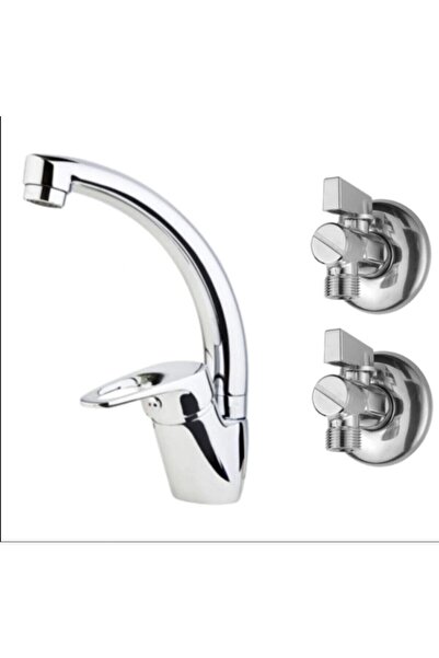 Rainex Lavabo Bataryası Aç Kapa Sıcak Soğuk Mix +2 Adet Ara Taharet Musluk Fi...