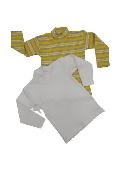 Melek Bebeğim Unisex Winter Yellow White Full Lycra Fishing Badi 2 Pieces Age 1-7