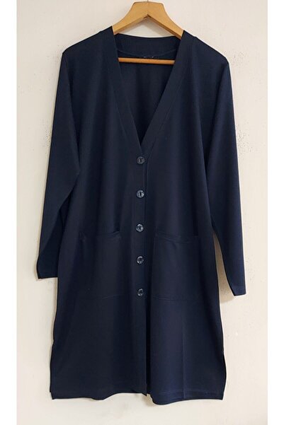 BLACK SWALLOW Cardigan lung pentru mama din bumbac pieptănat pentru femei