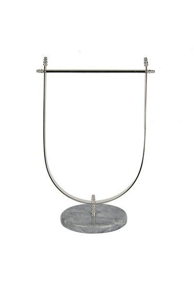 marandmore Γκρι Μαρμάρινη Πετσέτα Χεριών Ασημί Χρώμα