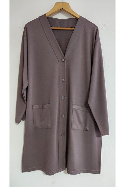 BLACK SWALLOW Cardigan lung pentru mama din bumbac pieptănat pentru femei