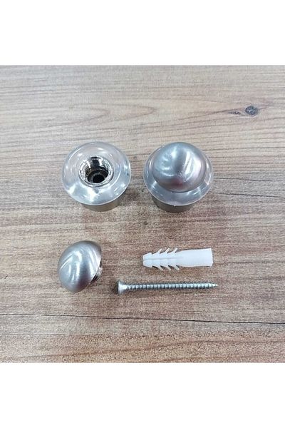 ARON (2 Pieces) Sealed Floor Buffer Inox 3.5cm Height Floor Mounted Door Stopper