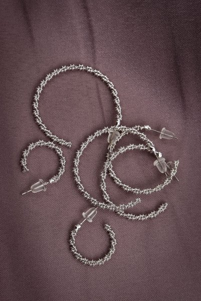 Süspüs Accessories Set of 6 Silver Hoop Earrings