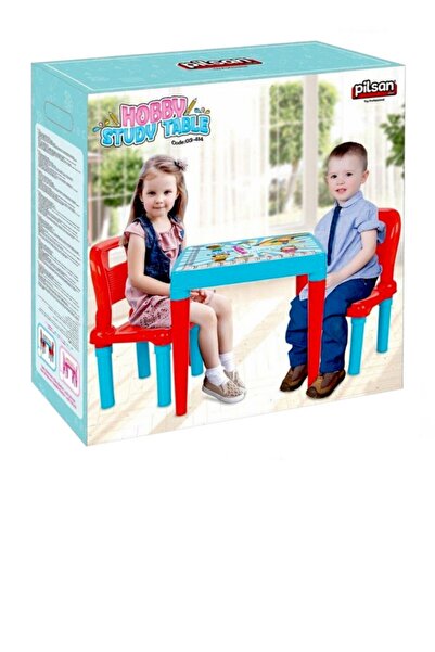 PİLSAN 2’li Oyun Ve Aktivite Masası Mavi Çocuk Aktivite Ders Çalışma Masası