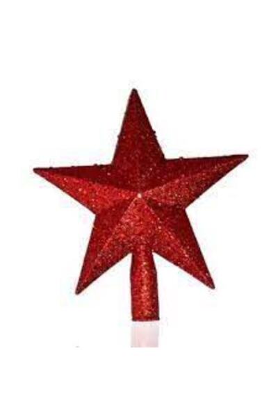 Yıldız Süs زينة شجرة عيد الميلاد هيل ستار جليتر هيل ستار 20 سم - أحمر-bca 700055
