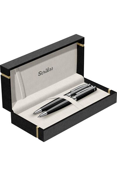 Scrikss Chrome Black Pen Set