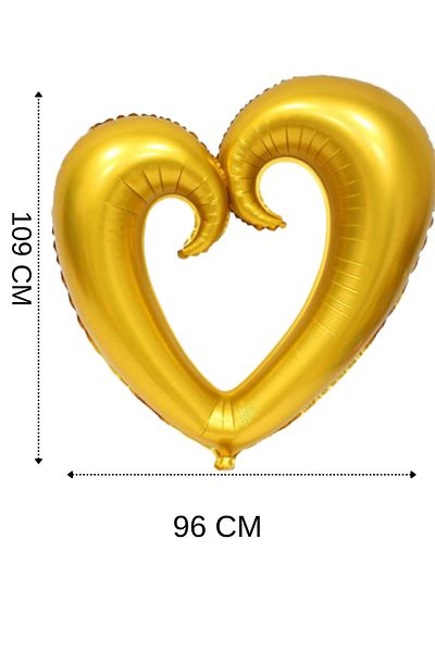 ELGALA Foil Balloon Heart Balloon Gold Color