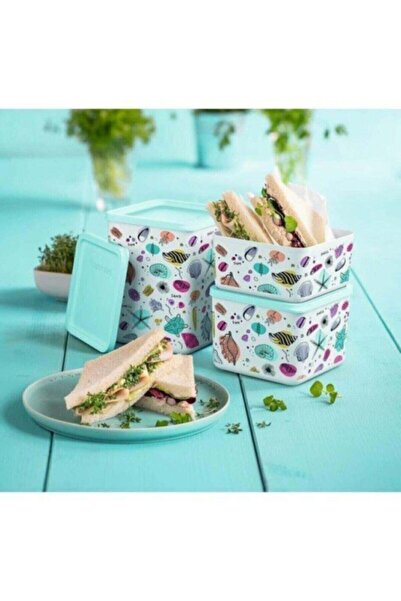Tupperware Set of 3 Cubic Patterned