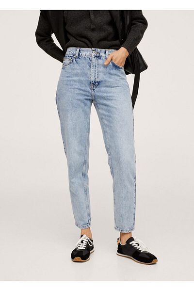 MANGO Woman Γυναικείο Doll Blue 100% Cotton Mom Jean