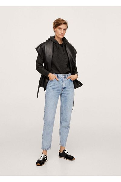 MANGO Woman Γυναικείο Doll Blue 100% Cotton Mom Jean