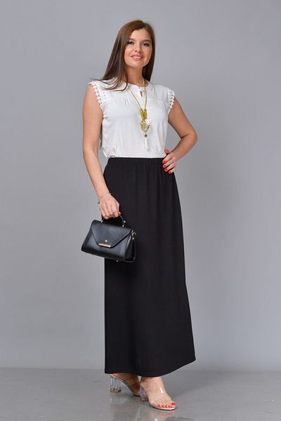 TUSSE Solid Color Knitted Knitwear Lined Elastic Waist Piece Woven Large Size Skirt