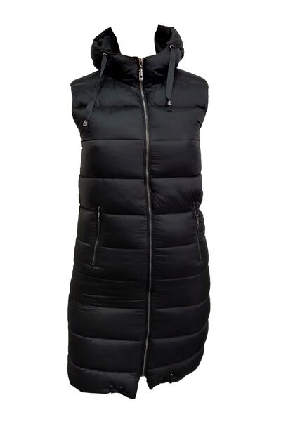 Veger Women's Hooded Puffer Vest - 3426 Black