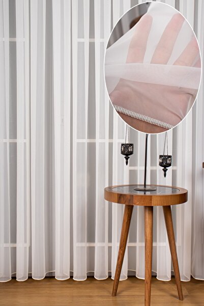 UTKUM EV TEKSTİL ÜRÜNLERİ Vual Armür Düz Tül Perde 1/2,5 Orta Pile