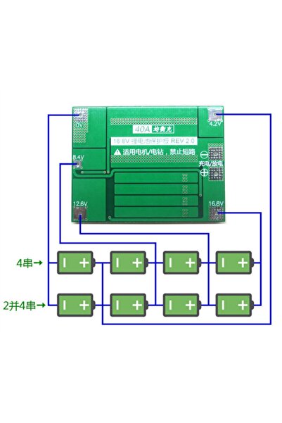 Genel Markalar 4s 40a Lityum Batarya Bms Koruma Kartı Standart Versiyon Pil Li-ion 18650 16.8v