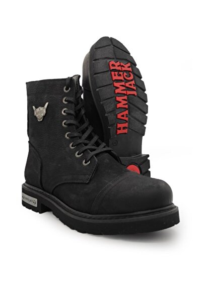 Hammer Jack Ανδρικές μπότες Hammerjack Γνήσιο Δερμάτινο Μαύρο Χρώμα 18505