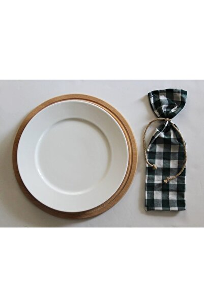 Çizgikare Husă pentru tacâmuri Nefti Green Check (prețul este pentru 4 bucăți)