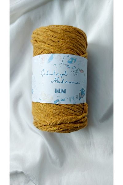 Çikoleyt Design Macrame Thread - 3 Mm Screening 250 Gr - Mustard