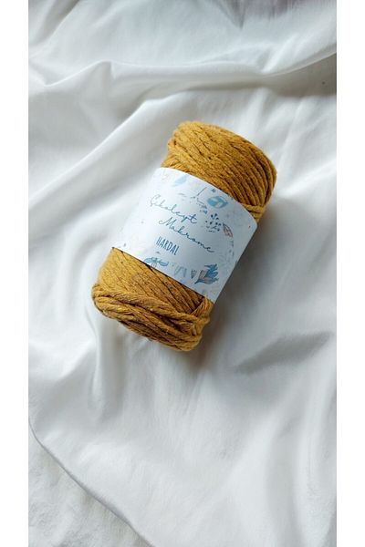 Çikoleyt Design Macrame Thread - 3 Mm Screening 250 Gr - Mustard