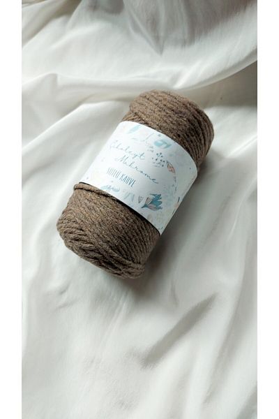 Çikoleyt Design Macrame Thread - 3 Mm Combing 250 Gr - Coffee with Milk