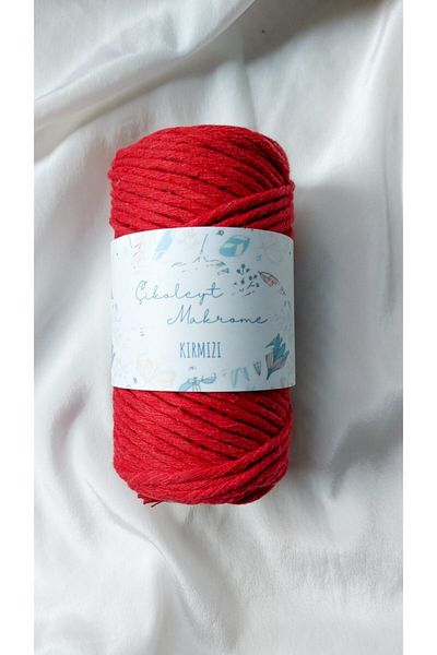 Çikoleyt Design Macrame Thread - 3 Mm Screening 250 Gr - Red