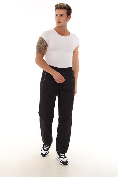 FORE SPORT Men's Black Fleece Parachute Sweatpants