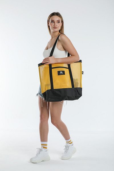 ELEPHANT ÇANTA Τσάντα παραλίας Unisex Yellow Chain Mesh