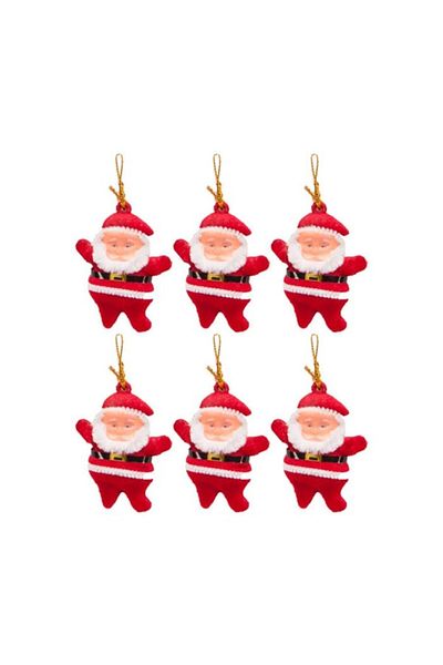 parti sürprizi Santa Claus Pine Tree Ornament 6 Pieces
