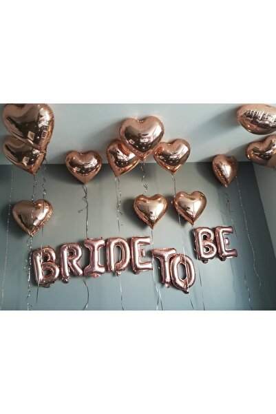 Huzur Party Store Bride To Be Yazılı Folyo Balon Konsepti Rose Gold Renkli Bekarlığa Veda Partisi Büyük Balon Seti