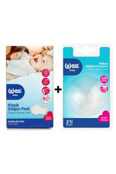 Wee Baby Silikon Göğüs Koruyucu + Göğüs Pedi Set