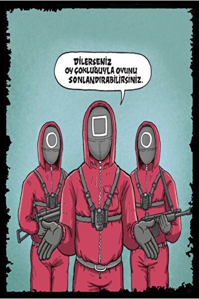 hediyeniburadabul Hbb Squid Game Design Tablou din lemn