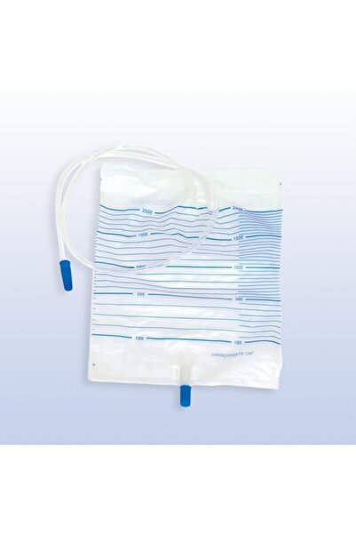 Ayset Tek Kullanımlık Düz Musluklu Steril İdrar Torbası 2000 ml 100 Adet