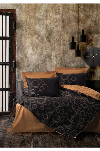 Cotton Box Dark Ranforce Duvet Cover Set Single Dawn Copper