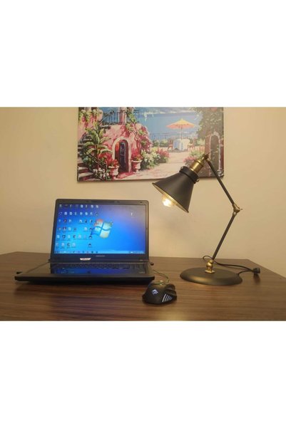 demet habek mylights Mylights Vintage Akrobat Masa Lambası Okuma Lambası Rust...