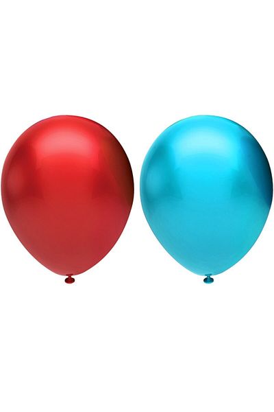 BEST PARTİ DOĞUM GÜNÜ PARTİ SÜSLERİ Metallic Balloon Set 100 Pieces (Red, Light Blue)