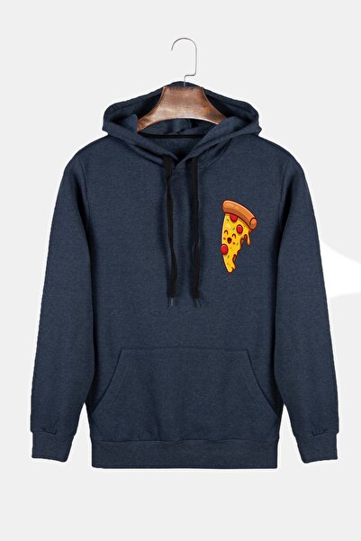 COLLIE Hanorac pentru bărbați, cu glugă, cu imprimeu cu felii de pizza, slim ...
