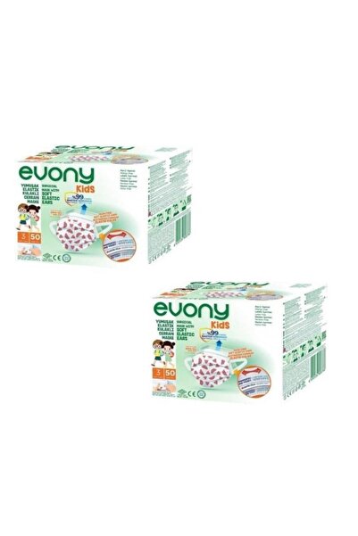 Evony Çocuk Yumuşak Elastik Kulaklı Cerrahi Maske 100 Adet