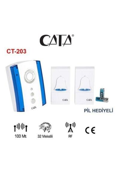 Cata Ct-203 Kablosuz Kapı Zili Uzaktan Kumandalı Tek Zil + 2 Buton