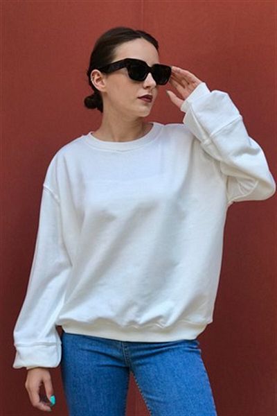 novon Hanorac oversize cu gât crew cu 3 fire