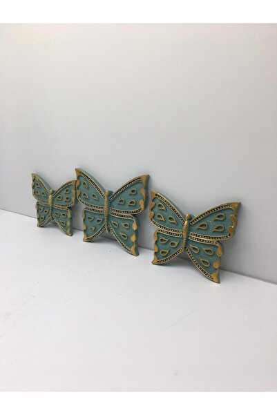 Otantik Dekoratif Polyester Yeşil Kelebek Duvar Süsü