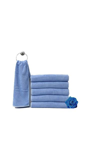 MODELHOME Culoare albastră, model simplu, 100% bumbac, 200 gr, dimensiune 50x90 cm, set de 3 prosoape pentru mâini și față