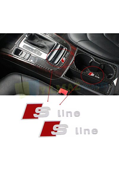 yılmazetic Audi S Line Logo Arma Amblem Direksiyon Vites Torpido Konsol Anahtarlık Metalize 2 Adet