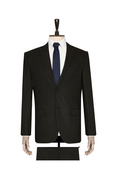 Gambocci Men's Black Comfortable Fit Classic Suit