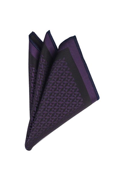 Esgue Patterned Purple & Black Collar Handkerchief