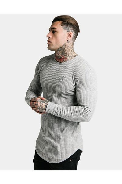Siksilk Brushed Knit Ανδρικό πουλόβερ Γκρι πουλόβερ