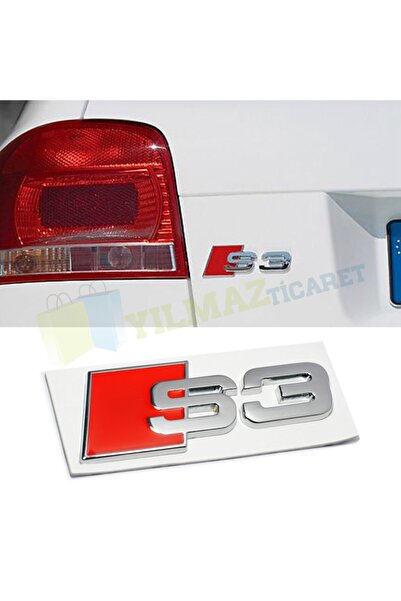yılmazetic Audi S3 Logo Arka Bagaj Arma Yapıştırma Paslanmaz Çelik Yüksek Kalite