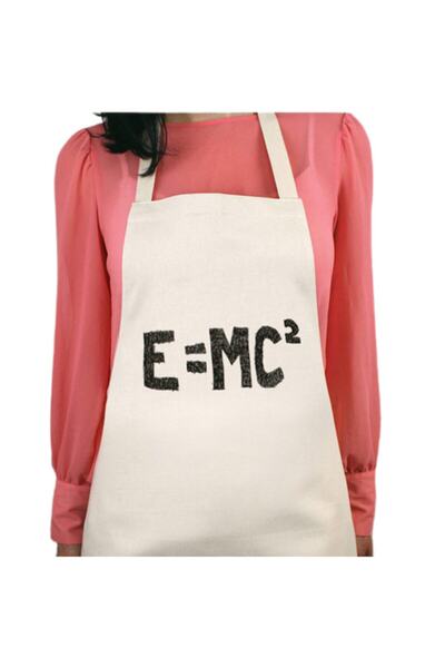 ART HEDİYE E=mc2 مريلة مطبخ مطبوعة دائمة وقابلة للغسل مع ميزة طارد المياه