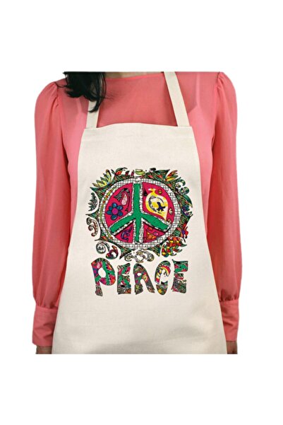 ART HEDİYE مريلة مطبخ قابلة للغسل من Peace Peace Icon، مطبوعة بشكل دائم، طاردة للماء