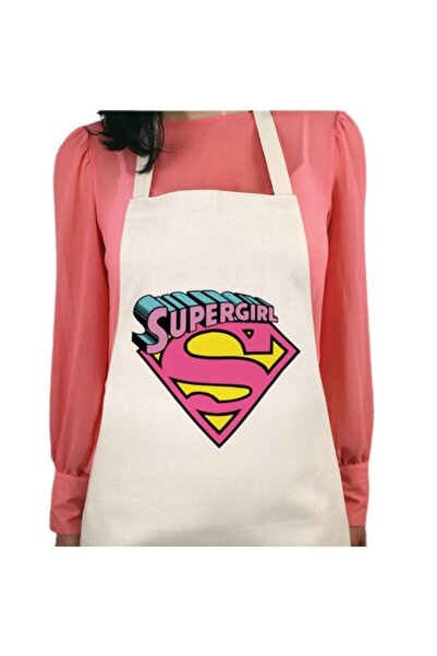 ART HEDİYE مريلة مطبخ نسائية سوبر جيرل مطبوعة تدوم طويلاً وقابلة للغسل