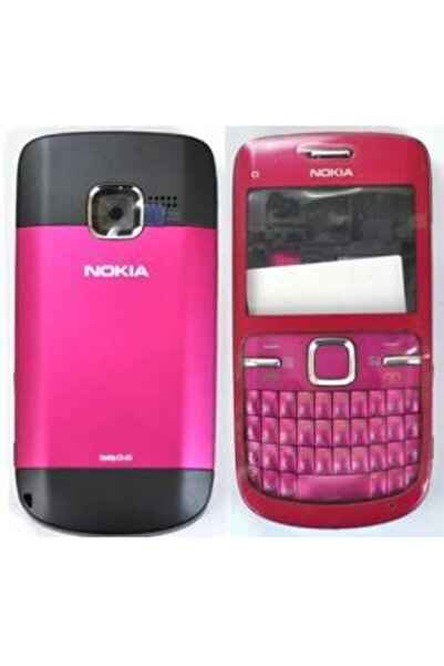 Nostaljik Nokia C3 Kasa Kapak Ve Tuş,pembe
